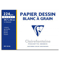 Clairefontaine - Dessin à Grain - Pochette de 10 Feuilles - 224 g/m² - Format A3