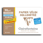 Clairefontaine - Vellum Graph Paper - Envelope of 12 Sheets - 90 gsm - A4 Size