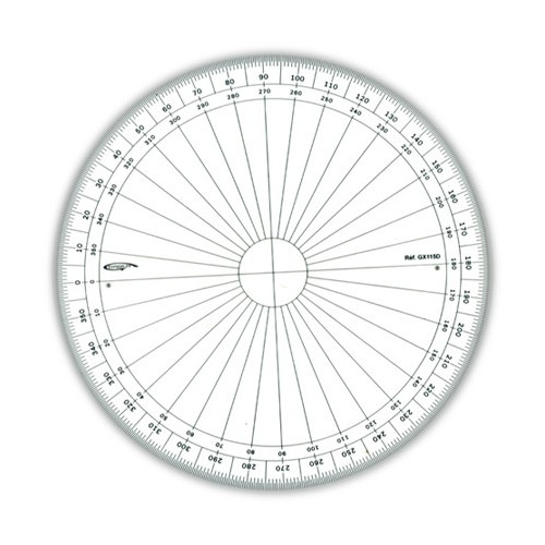 GRAPHOPLEX - Rapporteurs Cercle Entier - En Degrés - 20cm