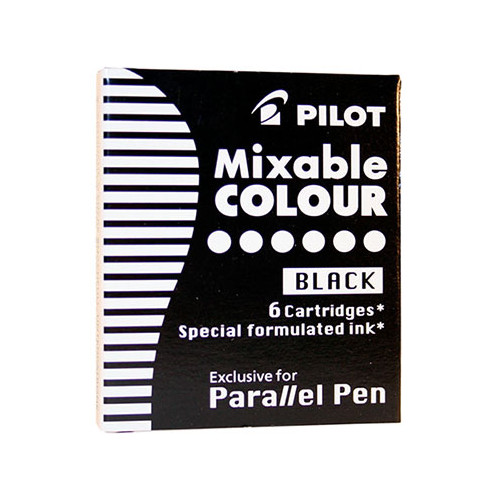 PILOT - Set de 6 Cartouches pour Parallel Pen - Noir