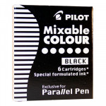 PILOT - Set de 6 Cartouches pour Parallel Pen - Noir