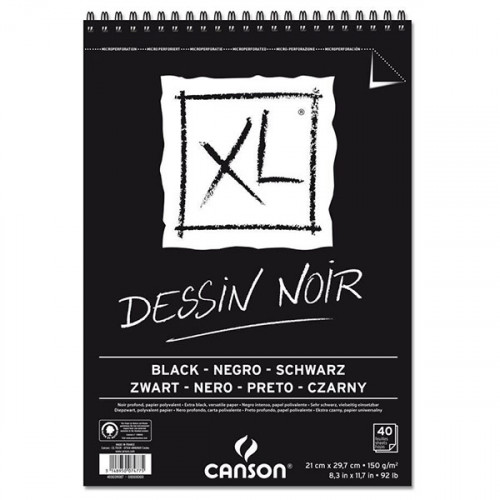 Canson® - XL® Noir - 40 Feuilles - 150 g/m² - Format A4