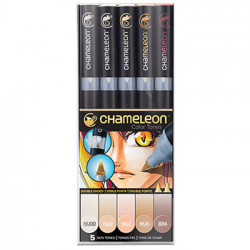 Chameleon Pens - Pack de 5 Couleurs - Tons Chair / Peaux