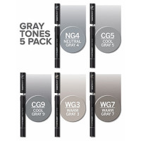 Chameleon Pens - Pack de 5 Couleurs - Tons Gris