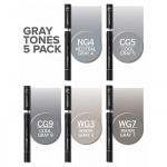 Chameleon Pens - Pack of 5 Colors - Gray Tones