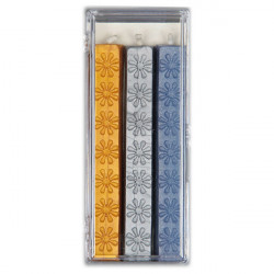 Global Solutions - Cire à Cacheter - "Harvest Gold / Steel / Pearl Blue" - 3 Bâtons - Grands