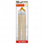 Pébéo - 8 Yellow Polyamide Brushes - Acrylic & Oil