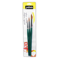 Pébéo - Lot of 3 Round Brushes - Synthetic - Yellow Polyamide