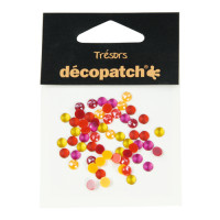 Décopatch - Trésors - Sachet de 60 Cabochons - 0,5cm - "Jaune / Orange"