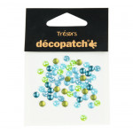 Décopatch - Trésors - Bag of 60 Cabochons - 0,5cm - "Blue / Green"