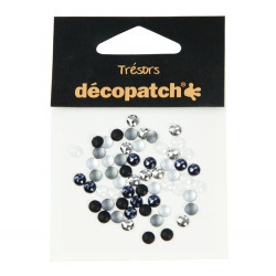 Décopatch - Trésors - Sachet de 60 Cabochons - 0,5cm - "Noir / Blanc"