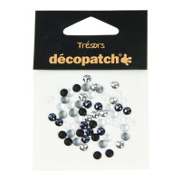 Décopatch - Trésors - Sachet de 60 Cabochons - 0,5cm - "Noir / Blanc"
