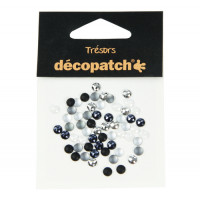 Décopatch - Trésors - Sachet de 60 Cabochons - 0,5cm - "Noir / Blanc"