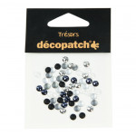 Décopatch - Trésors - Bag of 60 Cabochons - 0,5cm - "Black / White"