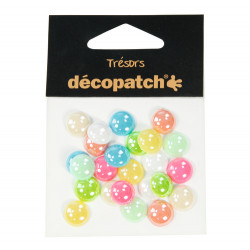 Décopatch - Trésors - Bag of 24 Cabochons - 1cm - "Pastel"