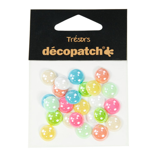 Décopatch - Trésors - Bag of 24 Cabochons - 1cm - "Pastel"