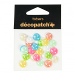 Décopatch - Trésors - Sachet de 24 Cabochons - 1cm - "Pastel"