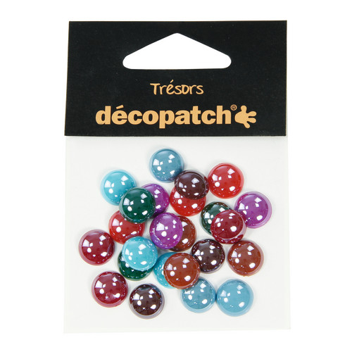 Décopatch - Trésors - Sachet de 24 Cabochons - 1cm - "Pearl Flashy"