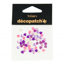 Décopatch - Trésors - Bag of 60 Hearts - 0,5cm - "Pink / Violet"