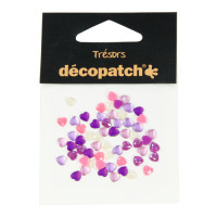 Décopatch - Trésors - Sachet de 60 Coeurs - 0,5cm - "Rose / Violet"
