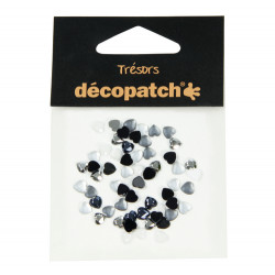 Décopatch - Trésors - Sachet de 60 Coeurs - 0,5cm - "Noir / Blanc"