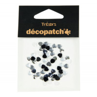 Décopatch - Trésors - Bag of 60 Hearts - 0,5cm - "Black / White"