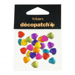 Décopatch - Trésors - Sachet de 24 Coeurs - 1cm - "Flashy"