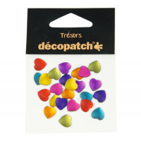 Décopatch - Trésors - Sachet de 24 Coeurs - 1cm - "Flashy"