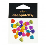 Décopatch - Trésors - Sachet de 24 Coeurs - 1cm - "Flashy"