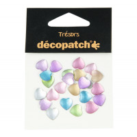 Décopatch - Trésors - Bag of 24 Hearts - 1cm - "Pastel"