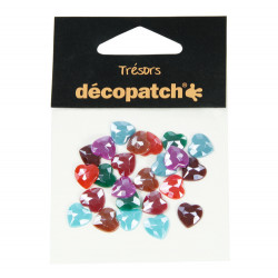 Décopatch - Trésors - Bag of 24 Hearts - 1cm - "Pearl Flashy"