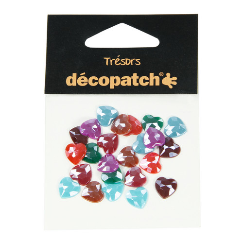 Décopatch - Trésors - Sachet de 24 Coeurs - 1cm - "Pearl Flashy"