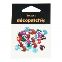 Décopatch - Trésors - Bag of 24 Hearts - 1cm - "Pearl Flashy"
