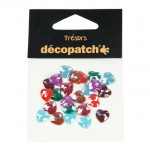 Décopatch - Trésors - Sachet de 24 Coeurs - 1cm - "Pearl Flashy"