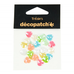 Décopatch - Trésors - Bag of 24 Hearts - 1cm - "Pearl Pastel"