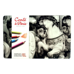 Conté à Paris - 24 Crayons Pastel Assortis - Boîte Métal