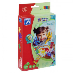 Lefranc & Bourgeois - Gouache aux Doigts - Assortiment de 5 Tubes de 80ml