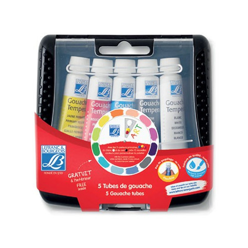 Lefranc & Bourgeois - Gouache en Tubes - Pocket Box - 5 x 10ml + Cercle Chromatique