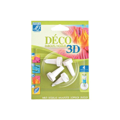 Lefranc & Bourgeois - Lot de 4 Embouts pour Tubes Déco 3D (120ml)