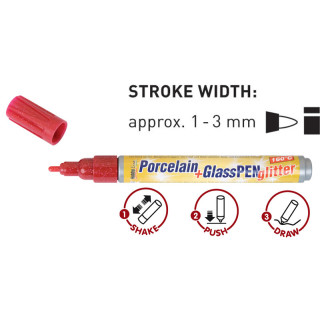 C.KREUL - Hobby Line - Porcelain+GlassPEN Marker - Glitter - 160°C