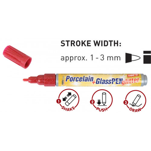 C.KREUL - Hobby Line - Porcelain+GlassPEN Marker - Glitter - 160°C