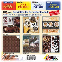 C.KREUL - Napkin Set of 12 - 'Coffee Time' - 6 Motives (2 of Each)