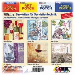 C.KREUL - Napkin Set of 12 - 'France' - 6 Motives (2 of Each)