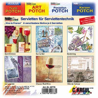 C.KREUL - Set de 12 Serviettes - 'France' - 6 Motifs (2 de Chaque)