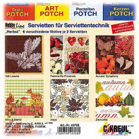 C.KREUL - Napkin Set of 12 - 'Autumn' - 6 Motives (2 of Each)