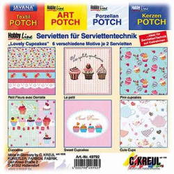 C.KREUL - Set de 12 Serviettes - 'Lovley Cupcakes' - 6 Motifs (2 de Chaque)