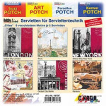 C.KREUL - Napkin Set of 12 - 'Cities' - 6 Motives (2 of Each)