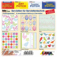 C.KREUL - Set de 12 Serviettes - 'Magic Spring' - 6 Motifs (2 de Chaque)
