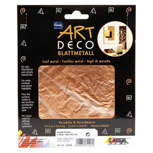 C.KREUL - Beaten Metals - Art Deco - 140 x 140 mm - 6 Sheets - 99403 - Copper