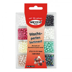 MEYCO - Wax Beads Mix - Ø 2,5, 3, 4, 5 & 6mm - 1200 Pieces